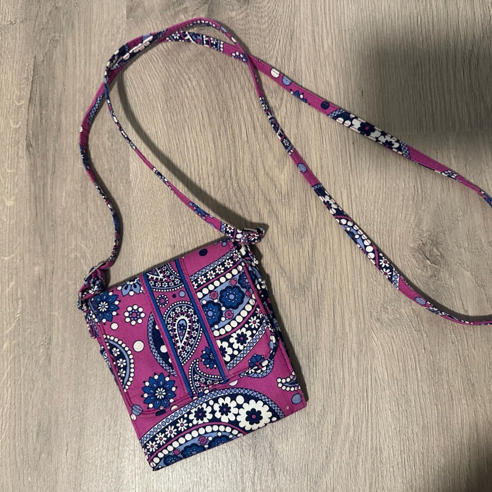 Vera Bradley Paisley Crossbody Bag in Pink and Blue
